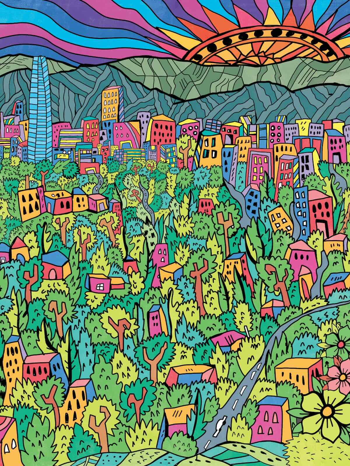 Santiago a lo lejos 30x40cm